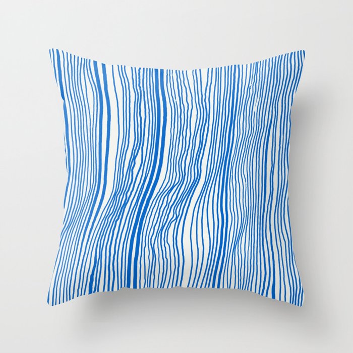 Blue Lines Throw Pillow