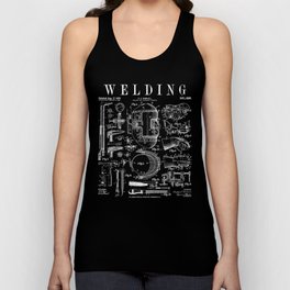 Welder Welding Mask Torch And Tools Vintage Patent Print Unisex Tank Top