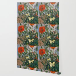 Vincent van Gogh - Butterflies and Poppies Wallpaper