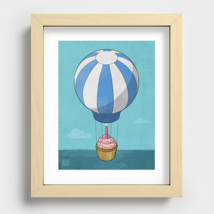 Flying Cupcake Recessed Framed Print