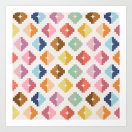 Cozy Christmas Quilts: Geometric Mosaic Delight Art Print