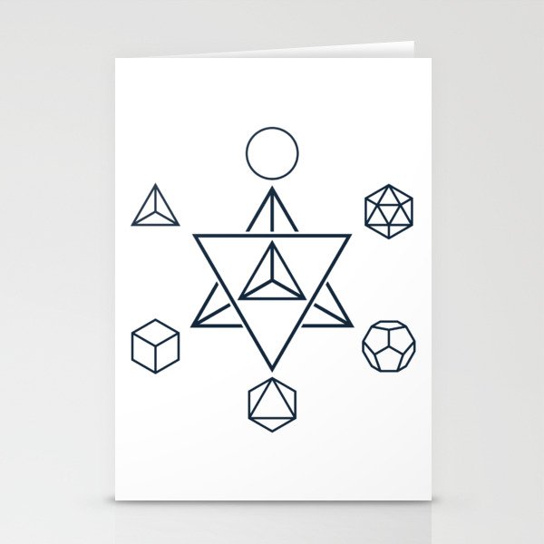 Merkaba and the Platonic Solids, Sacred Geometry Stationery Cards