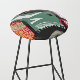 Summer body in colorful abstract Bar Stool