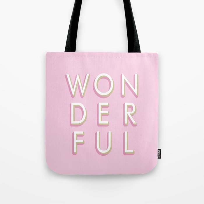 Wonderful Pink Artwork Tote Bag