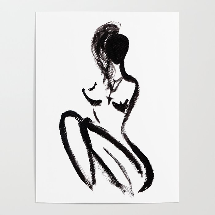 Abstract Woman Nude Poster