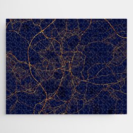 Wakefield, West Yorkshire, England Map  - City At Night Jigsaw Puzzle
