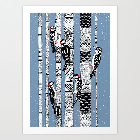 Woodpeckers Art Print
