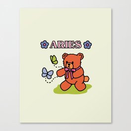 Aries Teddy Bear Canvas Print