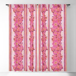 Retro Floral Pattern Pink Blackout Curtain