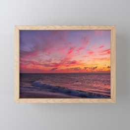 Magical sunset colors in the sky above the sea Framed Mini Art Print