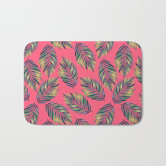Tropical leaves Bath Mat