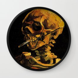 Van Gogh, Skull of a Skeleton with Burning Cigarette  – Van Gogh,Vincent Van Gogh,impressionist,post Wall Clock