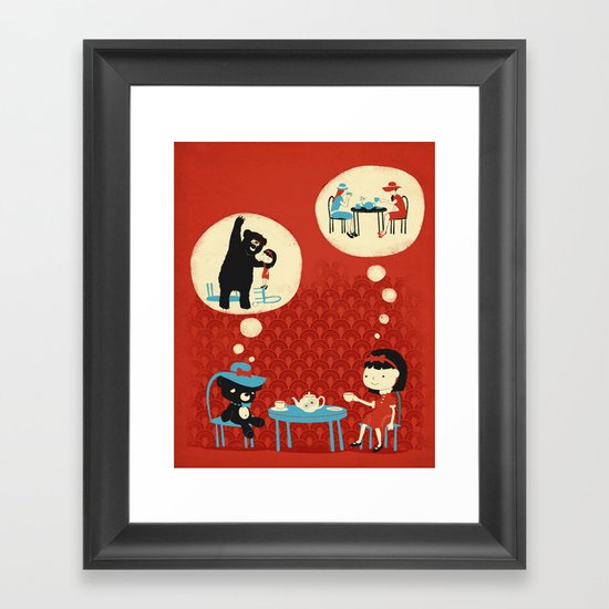 Tea Party with Mr. Cuddles Framed Art Print