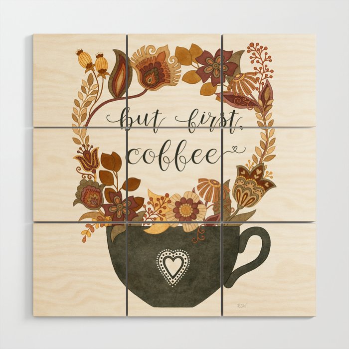 But First, Coffee Wood Wall Art
