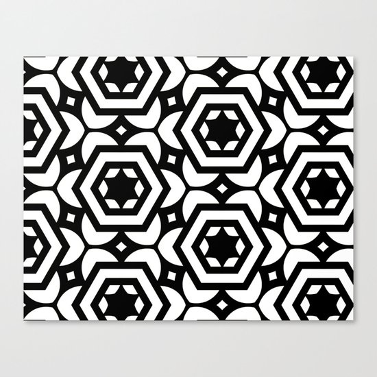 Vogelaar Black & White Pattern Canvas Print