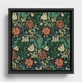 William Morris Compton Floral Art Nouveau Pattern Framed Canvas
