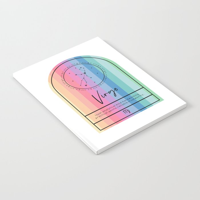 Virgo Zodiac | Rainbow Stripe Notebook