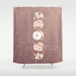 Floral Moon Phases Shower Curtain