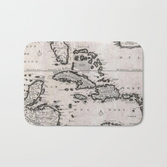 Vintage Americas Map Bath Mat