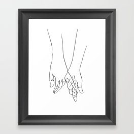 Couple Hands Line Art Framed Art Print