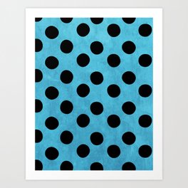 Watercolor Blue And Black Polka Dot,Blue And Black Retro Polka Dot Pattern,Blue And Black Polka Dot Background,Blue And Black Abstract, Art Print