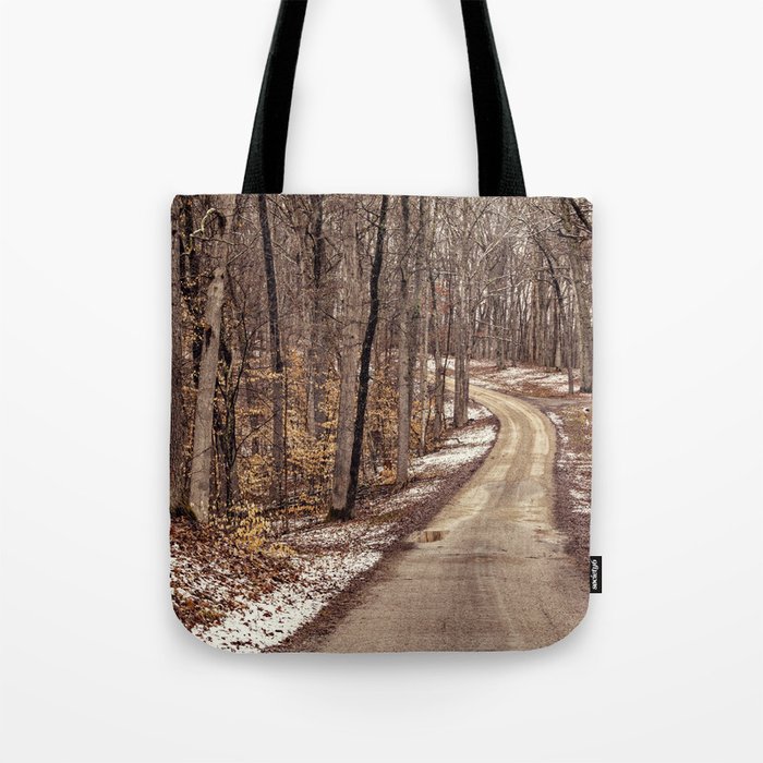 road through the woods Tote Bag