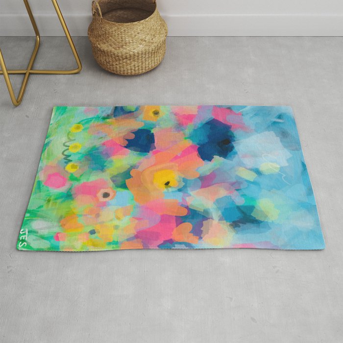 Colorful Flower Field Rug