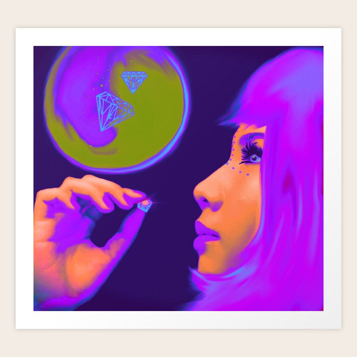 Transmutation Purple Moss Digital Painting Fine Art Print