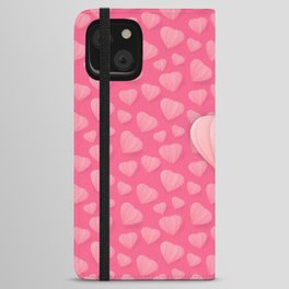  I Letter Personalized, Lovely  3D pink Heart Design, Valentine Gift / Anniversary Gift / Birthday Gift  iPhone Wallet Case