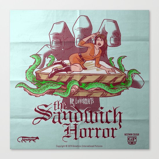 H.P. LoveKRAFT's The Sandwich Horror Canvas Print
