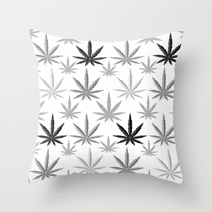 Thistle Gray Marijuana Weed Garden Throw Pillow
