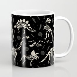 Dinosaur Fossils on Black Coffee Mug