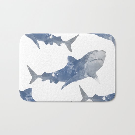 The World is Full of Sharks Bath Mat