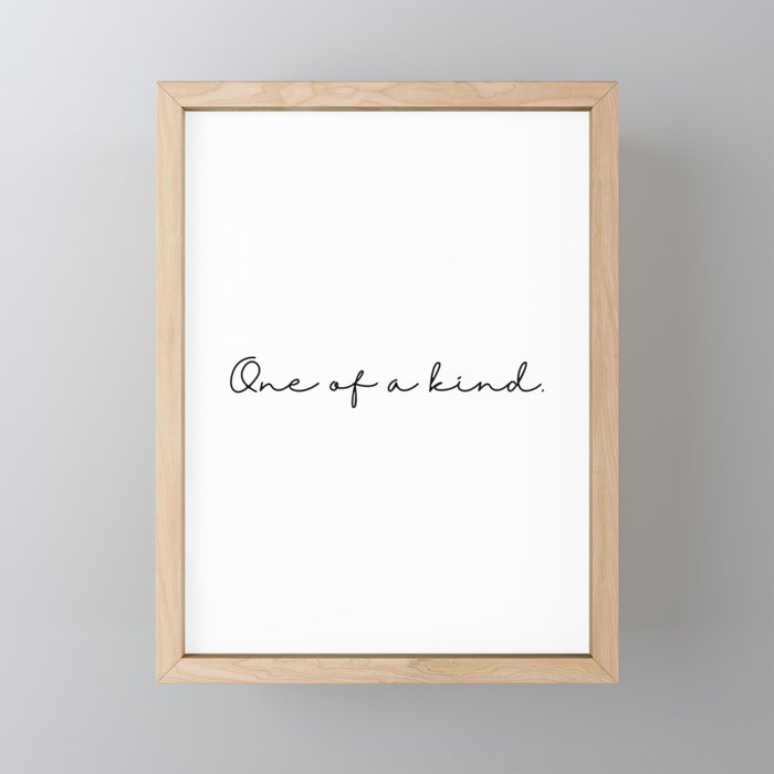 One of a kind cursive artwork Framed Mini Art Print