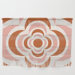 Floral Abstract Shapes 11 in Terracotta Beige Pink Wall Hanging