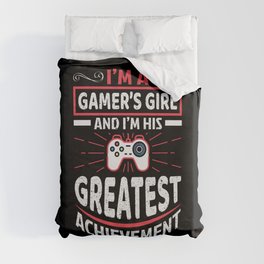 Funny Gamer's Girl Greatest Achievement Quote Duvet Cover
