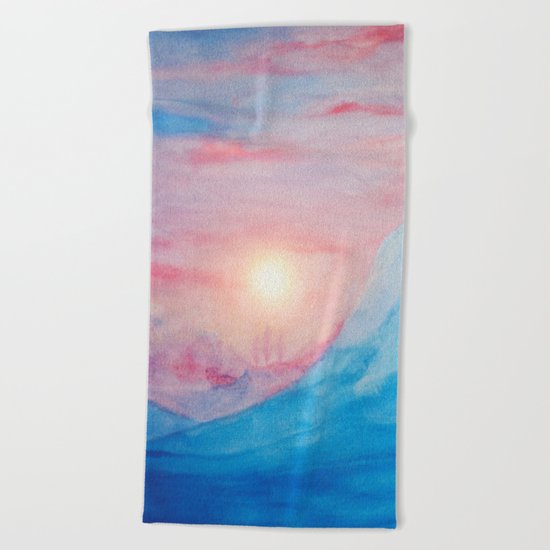 Pastel vibes watercolor 02 Beach Towel