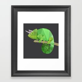 Low Poly Chameleon Framed Art Print
