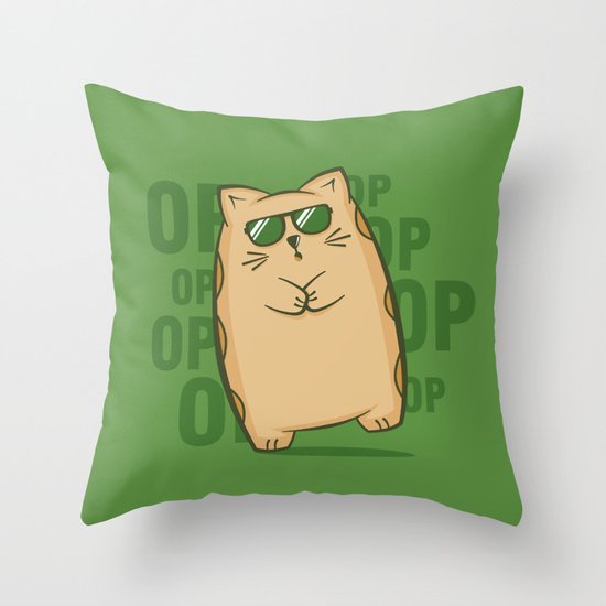 Gangnam Kitty Throw Pillow