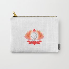Cute Buddha on a sacred lotus Carry-All Pouch