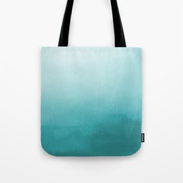 Best Seller Aqua Teal Turquoise Watercolor Ombre Gradient Blend Abstract Art - Aquarium SW 6767 Tote Bag