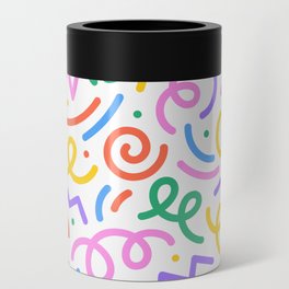 Fun colorful line doodle seamless pattern Can Cooler