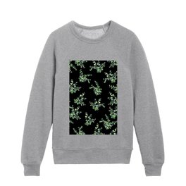 Eucalyptus Pattern in Black  Kids Crewneck