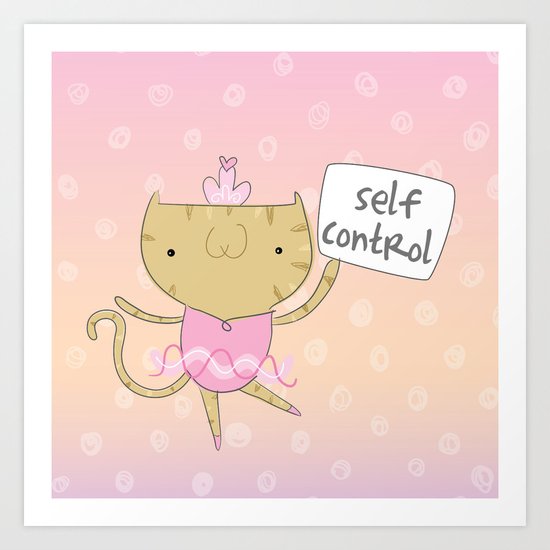 Kitty - Self Control - Fruit of the Spirit Art Print