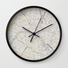 map of Paris – France, French,city of light,seine, parisien, parisian. Wall Clock