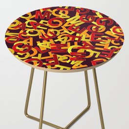 Red & Yellow Color Alphabet Design Side Table
