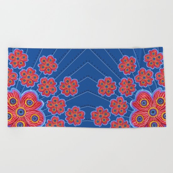 A Lot of Red Flowers Beach Towel