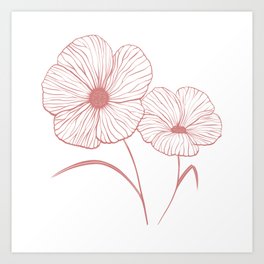 Flowers in Pale Pink Art Print