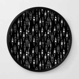 Resistors - White on Black Wall Clock