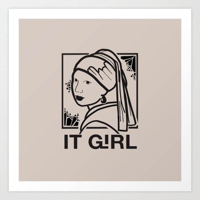 It Girl Monotone Art Print